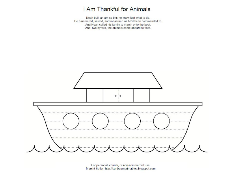 Noah's Ark Coloring Page for Lesson 12: I Am Thankful for Animals title=