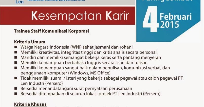 Lowongan kerja karawang februari 2015 lowongan kerja karir 