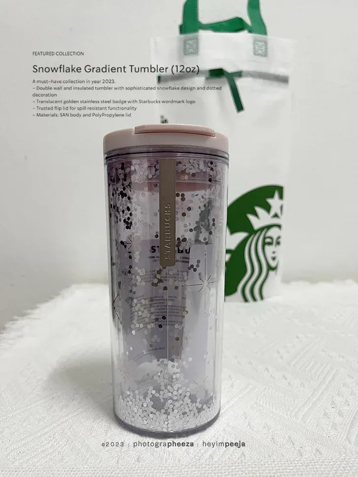 starbucks snowflake gradient tumbler pink