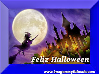 Feliz Halloween con Bruja y Castillo