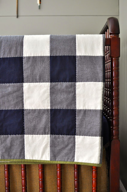 Outdoorsy, camping, boy scout nursery.  Gingham Quilt