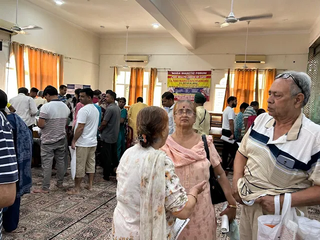 Social Works: A free health check-up camp was organized in the temple premises by Lakshmi Narayan Temple, Sector-56 Noida.