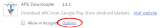 apk downloader chrome options