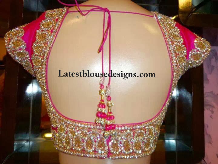 stone work saree blouse