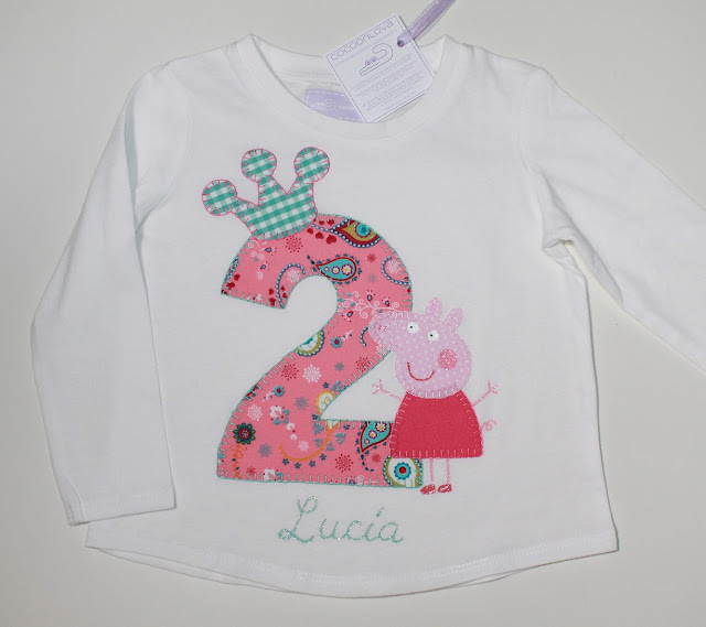 camiseta de cumpleaños 2 años peppa pig