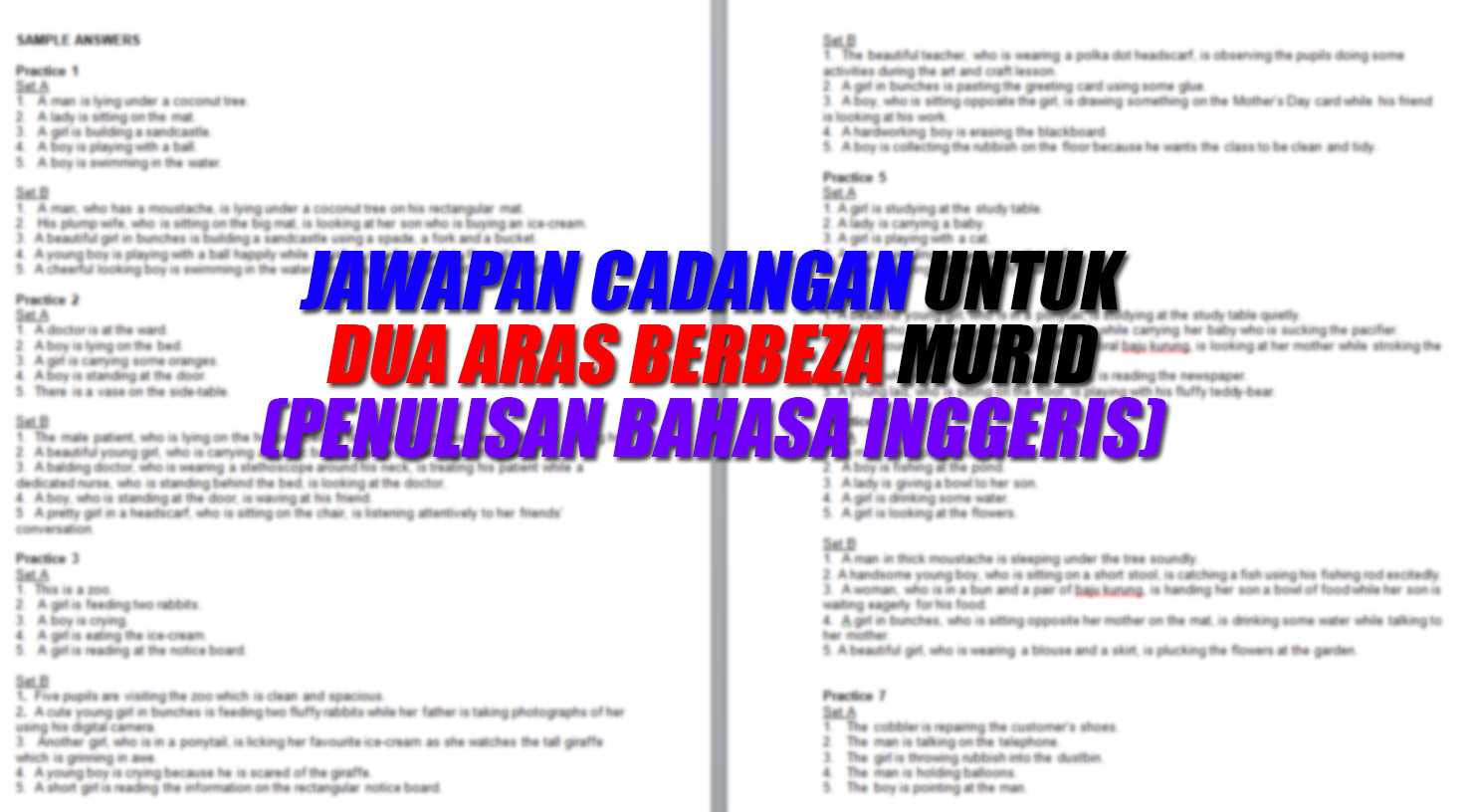 Disertakan dua koleksi soalan latih tubi penulisan Bahasa 