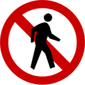Simbol rambu lalu lintas dilarang masuk