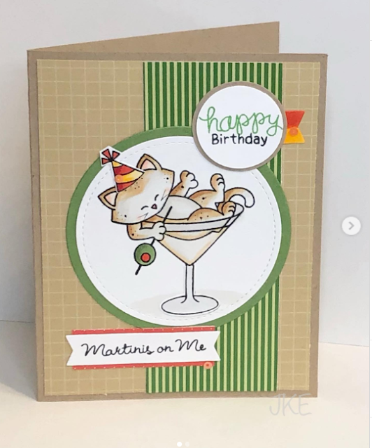 Happy birthday by Jennifer K. features Newton Celebrates & Canine Christmas by Newton's Nook Designs; #inkypaws, #newtonsnook, #cocktails, #birthdaycards, #cardmaking, #cocktailcards