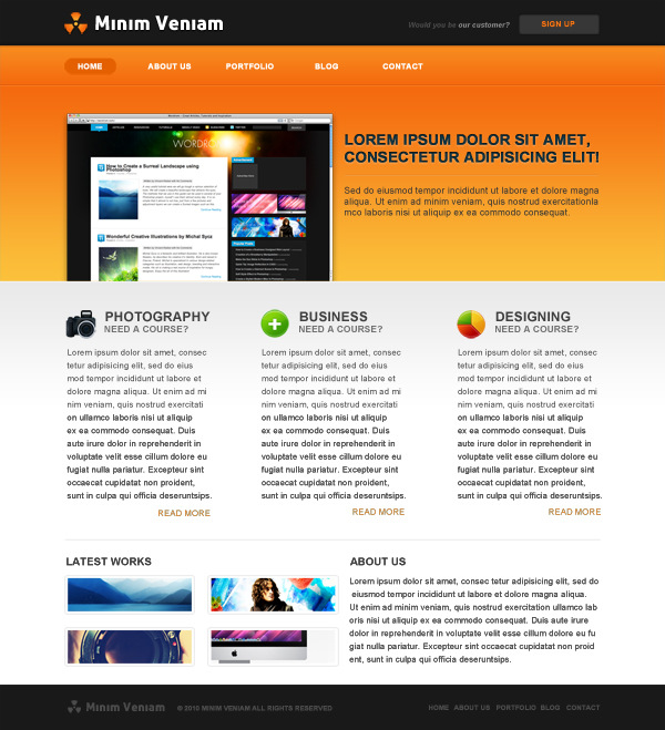 New, Fresh and Free PSD Web Layout