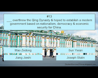 ___ overthrew the Qing Dynasty & hoped to establish a modern government based on nationalism, democracy & economic security for China. Answer choices include: Mao Zedong, Sun Yixian, Jiang Jieshi, Joseph Stalin