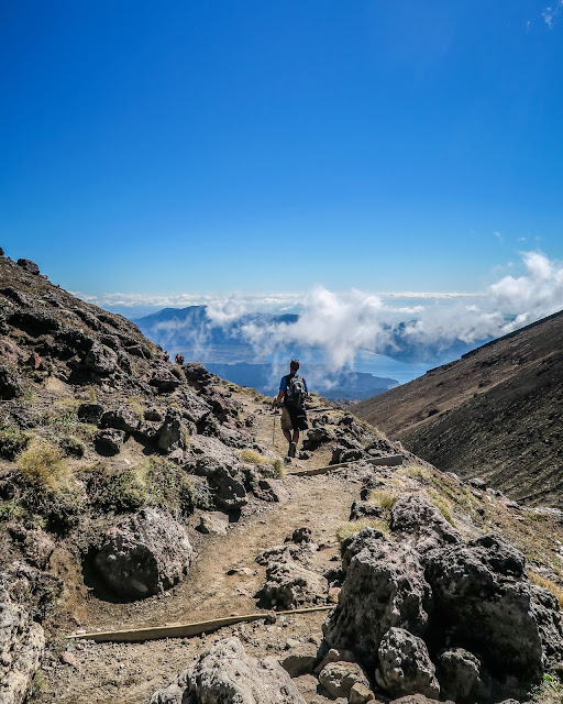 Through the pass Tongariro Crossing