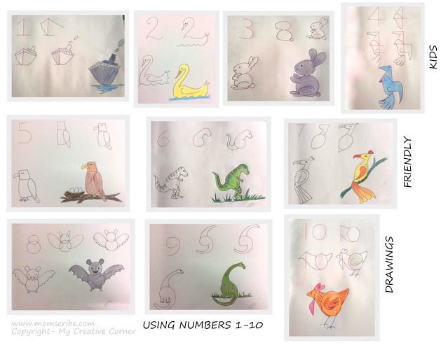 Drawings Ideas For Kids Using Numbers Alphabets And Shapes Momscribe