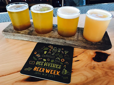 Photo of a Beer Flight from Barn Town Brewing. 