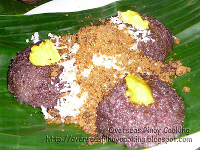 Puto Bumbong - Topped with Margarine, Coconut and Sugar