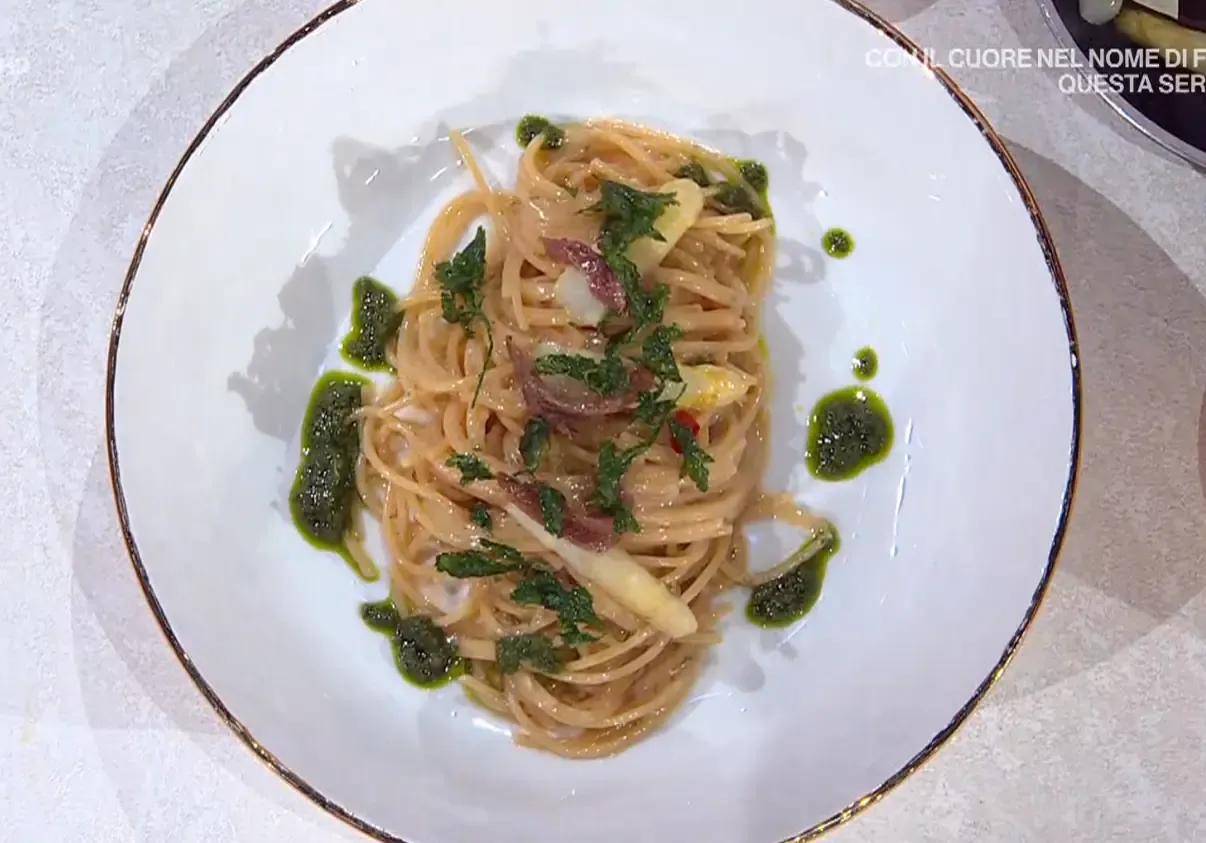 Spaghetti burro, alici e asparagi di Gian Piero Fava