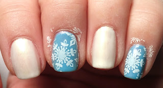 Snowflake Stamped Nails
