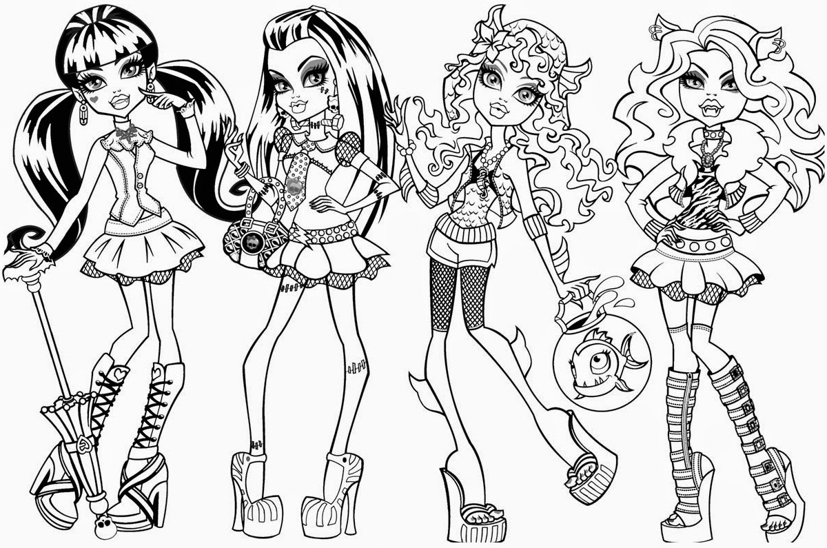 printable monster high colouring pages for girls