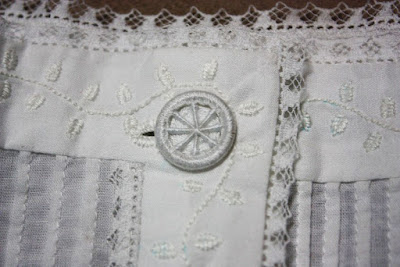 Dorset button on Victorian chemise