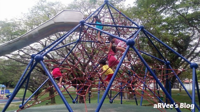 Kids having fun at a maze in Pasir Ris Park Singapore