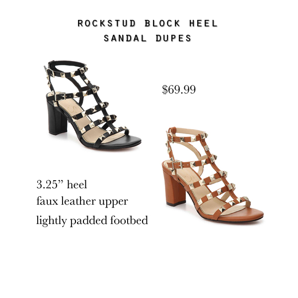 Valentino Rockstud block heel sandal dupes