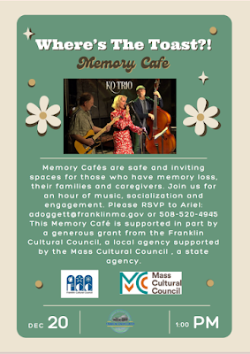 Memory Cafe - Wednesday, December 20, 2023 at 1 PM