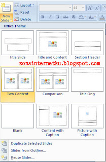 New Slide Toolbar Untuk Membuat Slide Baru Di Microsoft PowerPoint 2007