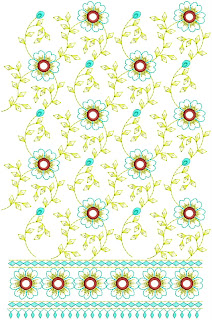 Swaar Floral gebreide Lawn pak