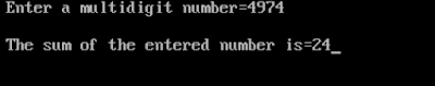 Sum calculation of digits of a multi-digit number