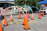 Pool Noodle Bike Course with Arches