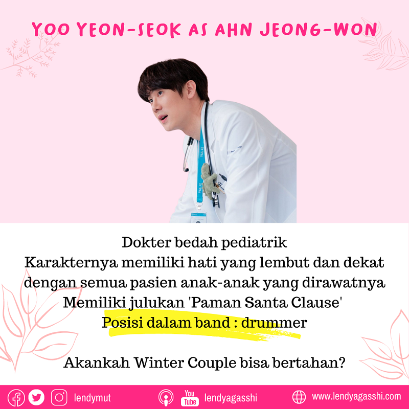 Yoo Yeon-Seok as Ahn Jeong-Won dalam Drama Hospital Playlist 2 cast