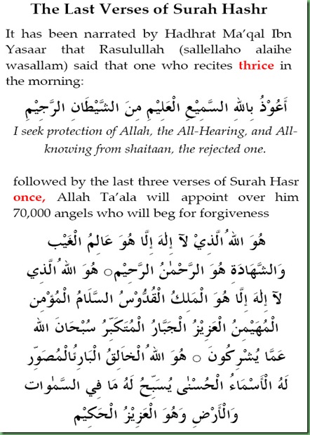 The Last Verses of Surah Hashr