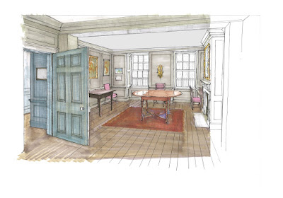 Plans for the restored front parlour at Handel's house in Brook Street