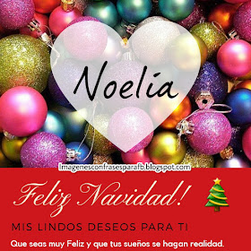 Tarjeta personalizada para Navidad con el nombre Noelia