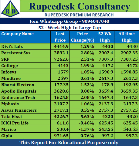 52-Week High In Large Cap