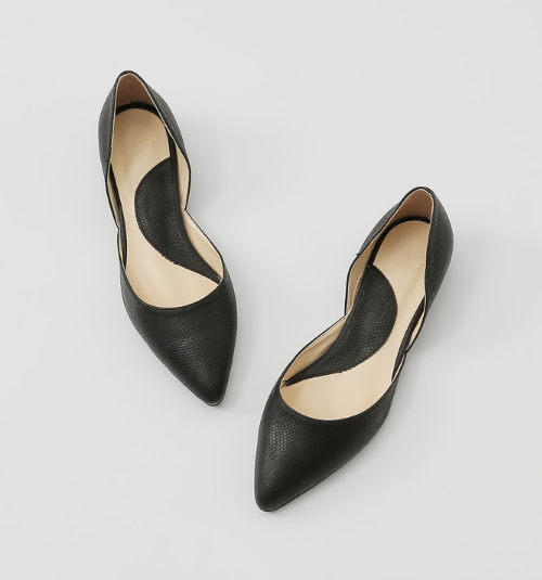 Pointed Reptiled-Designed D'Orsay Flats