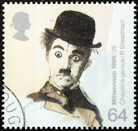 selo com o rosto de Carlitos de Charlie Chaplin