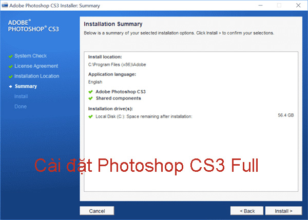 Hướng dẫn cài đặt Photoshop CS3 Full đơn giản, nhanh chóng c