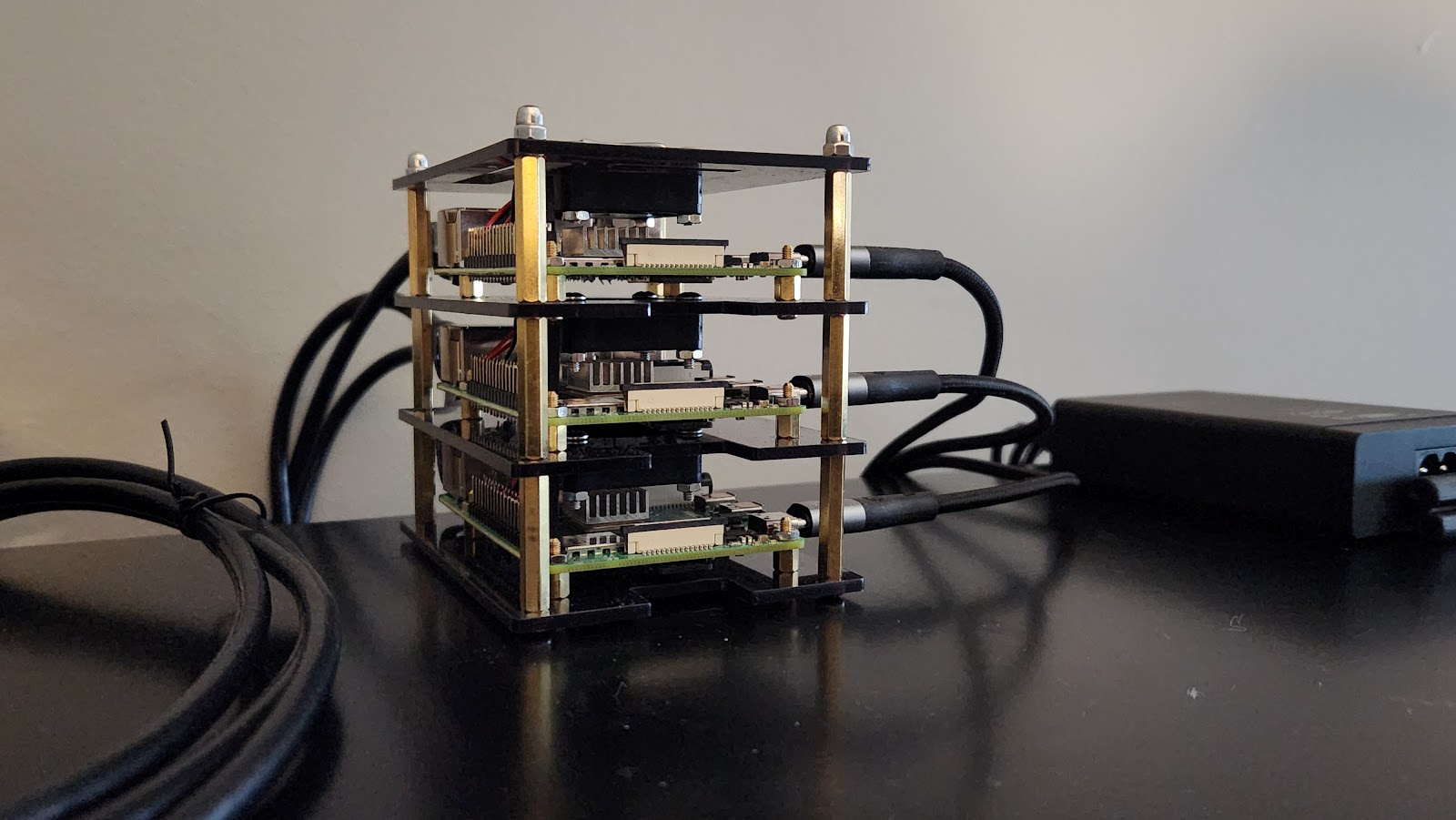 Kubernetes cluster built from three Raspberry Pi 4 single board computers