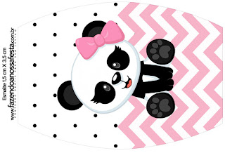 Panda Bebé en Zigzag Rosa: Etiquetas para Candy Bar para Imprimir Gratis.