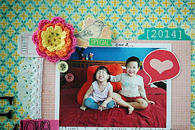 SRM Stickers Blog - Love to Play Layout by Yvonne - #layout #stickers #doily #borders