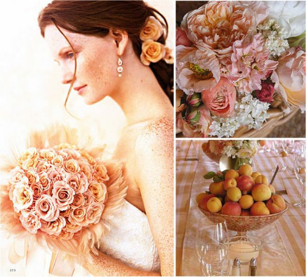 As I was looking for some ideas for peach colored bridal bouquets