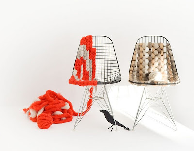 knitted eames wire chairs