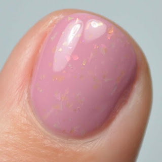 mauve nail polish with flakies