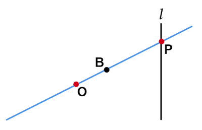 2点B,Oを通る直線