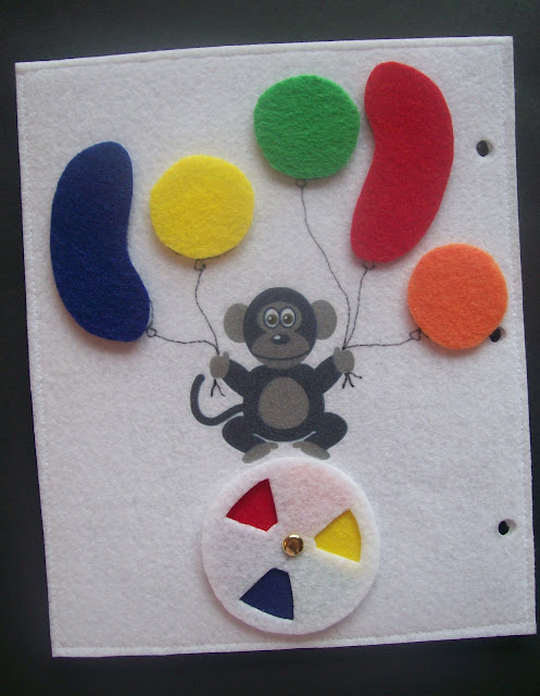Homemade Quiet Book - Free Templates. Monkey/Balloon Page