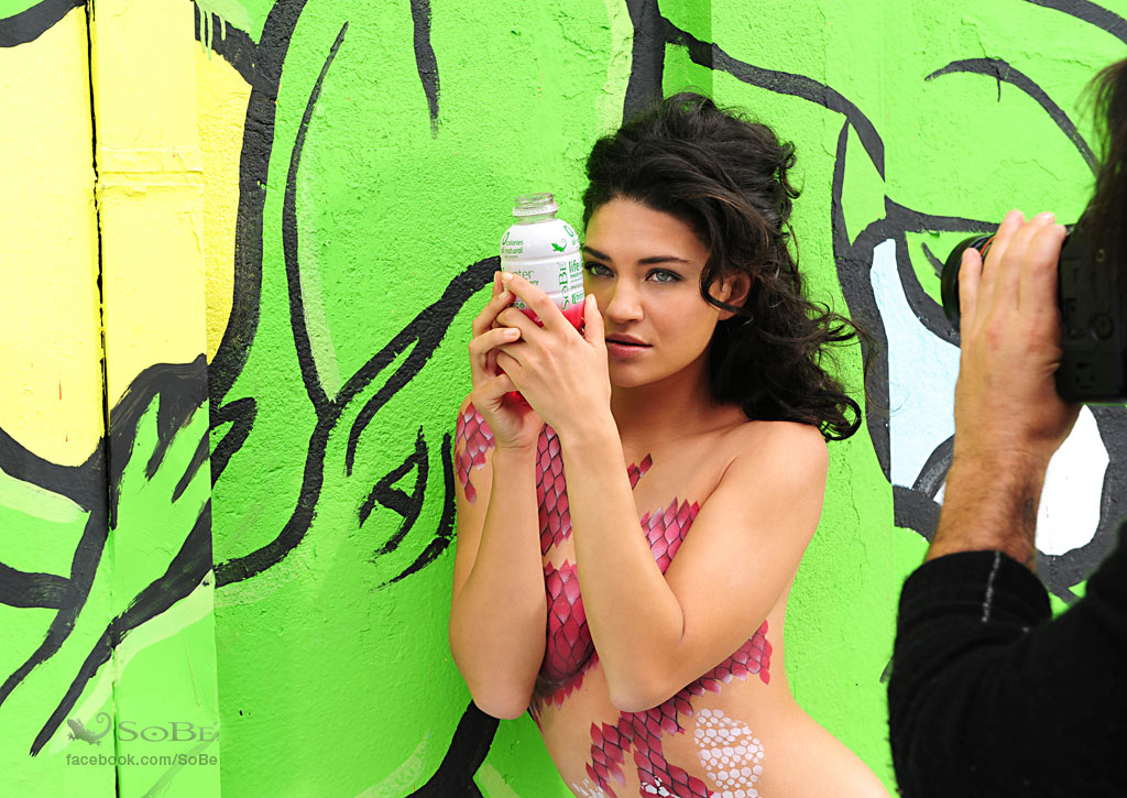 Jessica Szohr Naked In Only Bodypaint For SoBe Ad Campaign | Sexy.