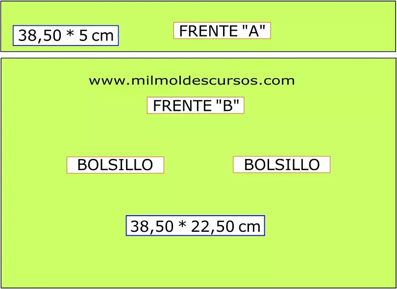 MOLDE DEL FRENTE DEL BOLSO GRANDE en MIL MOLDES