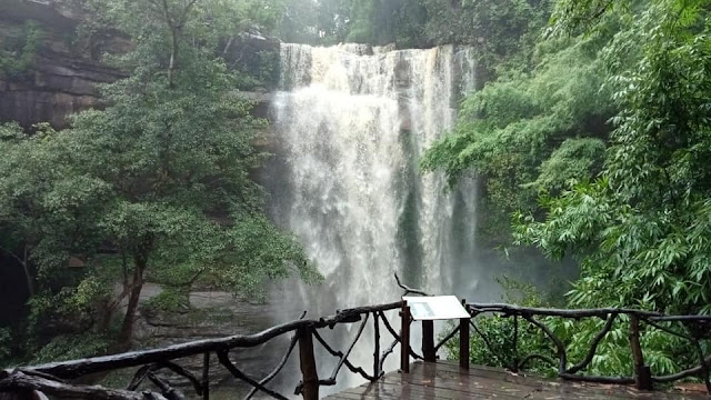 Stunning waterfall in the park