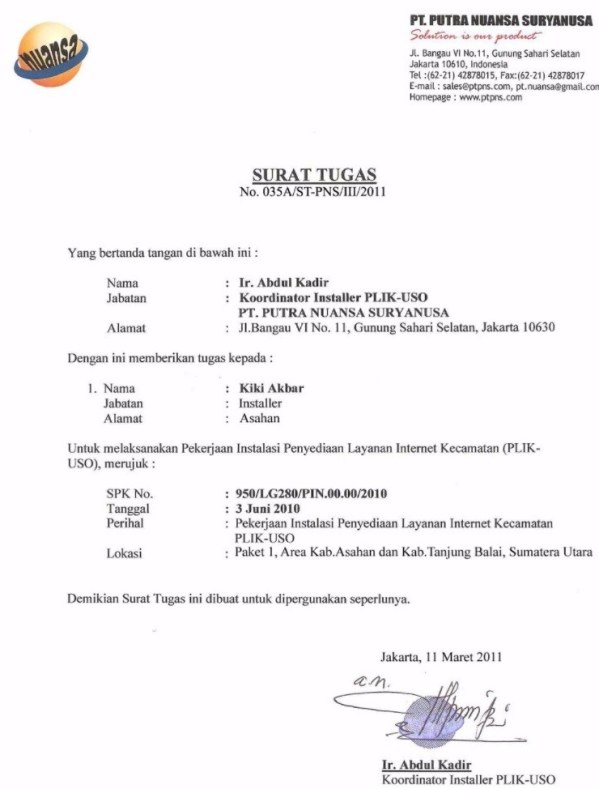 Kedudukan Alamat Di Sampul Surat