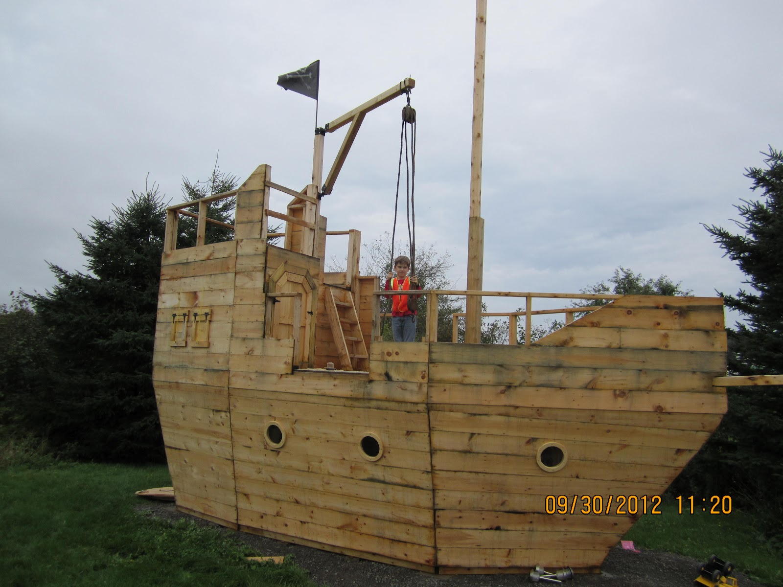 Backyard Kidz: Backyard Pirate Ship Playhouse - rained out ...